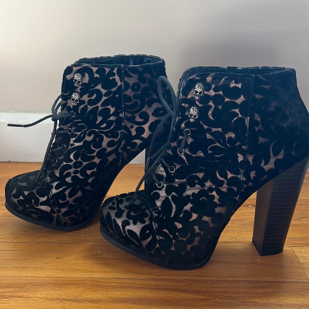 Call it Spring Velvet Skull Bootie - Picture 4 of 7